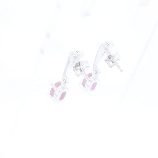 Oval Ruby Dangle Earrings