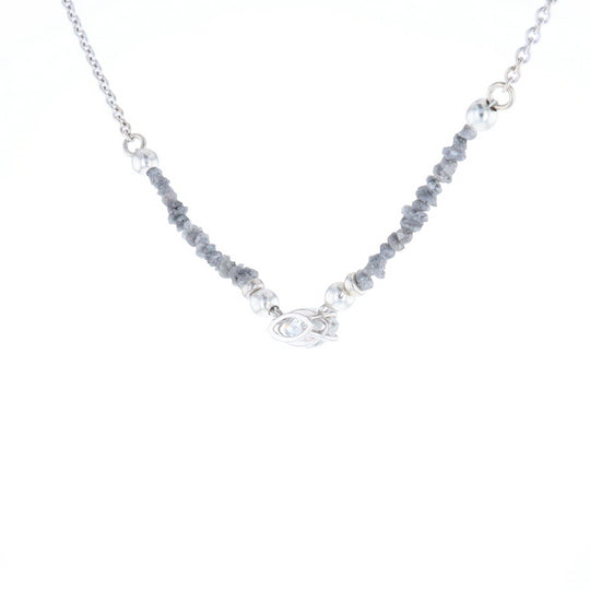 Marquise Diamond Necklace with Rough Diamond Beads