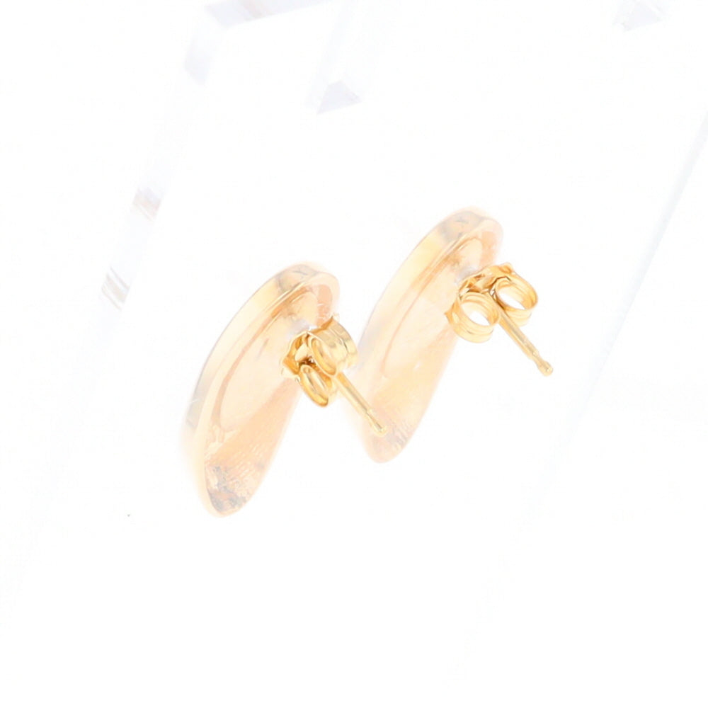 Oval Gold Quartz Inlaid Earrings - G2