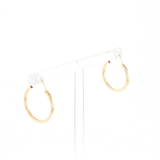 Gold Hollow Tube Hoop Earrings