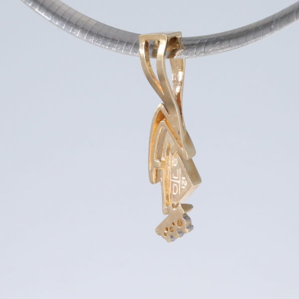 Opal Pendant Triangle Inlaid Design with .07ctw Round Diamonds