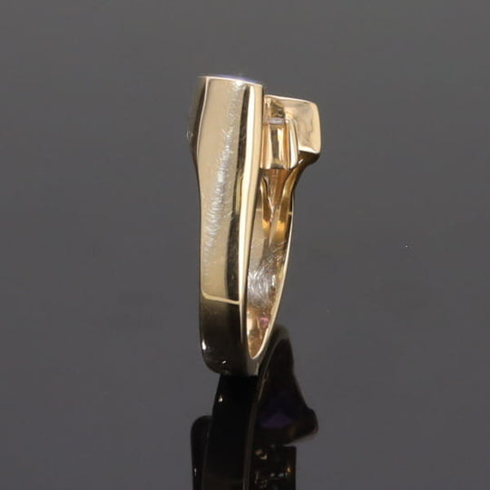 Opal Rings Geometric Inlaid with Amethyst and .08ctw Diamonds