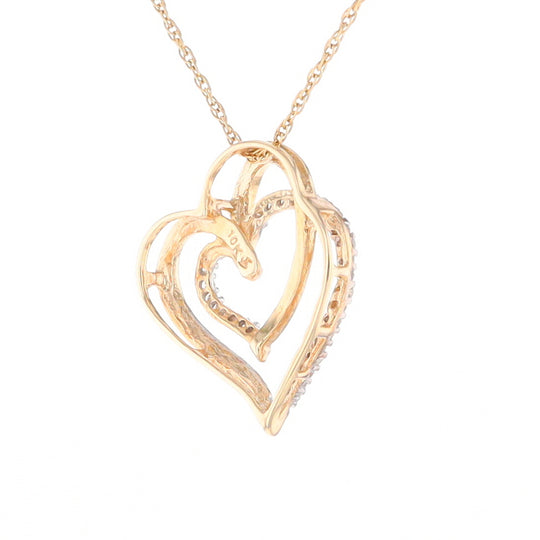 Double Heart Diamond Pendant