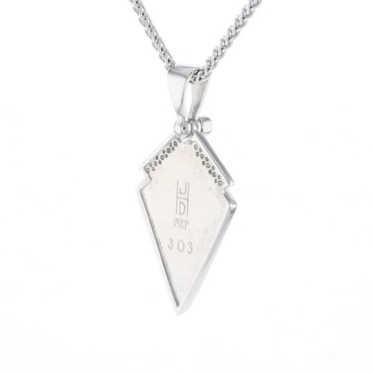 Onyx Kite Design Inlay .19Ctw Diamond Pendant