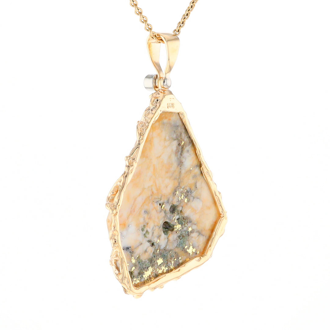 Gold Quartz Freeform Pendant (G3)