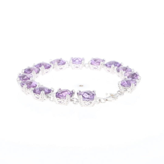 Amethyst Bracelet With Silver Filigree