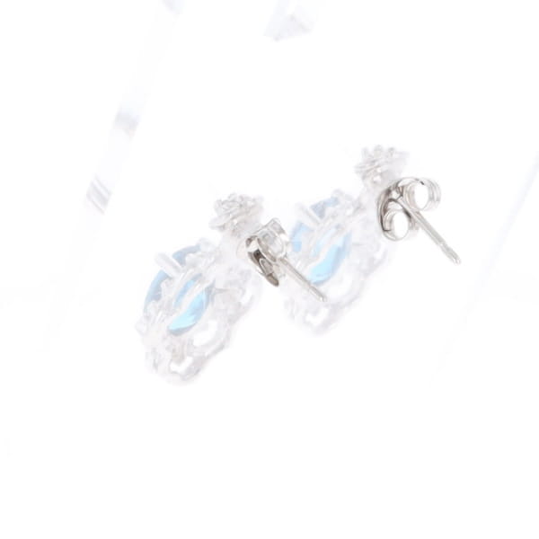 London Blue Topaz in Filigree Setting Dangle Earrings