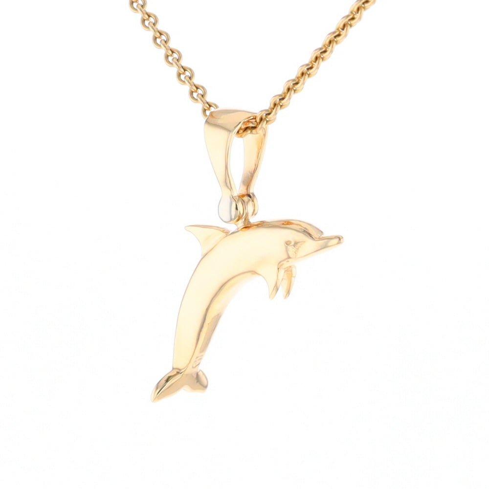 Gold Quartz Dolphin Pendant - G2