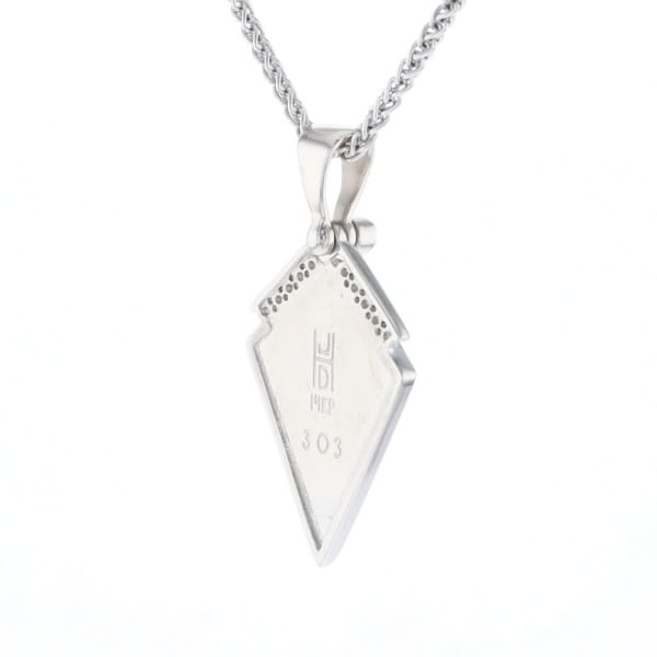 Pietersite Kite Shaped Inlaid Pendant with 0.19ctw Diamonds