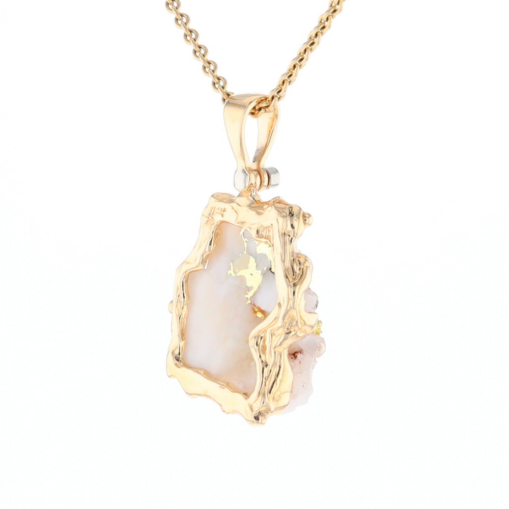 Rough Gold Quartz Freeform Pendant