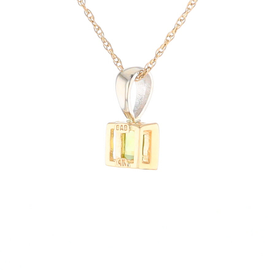 Two-Tone Bezel Peridot Pendant