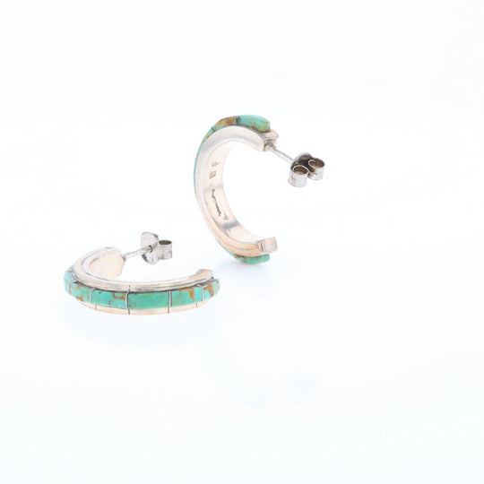 Turquoise Semi-Hoop Earrings