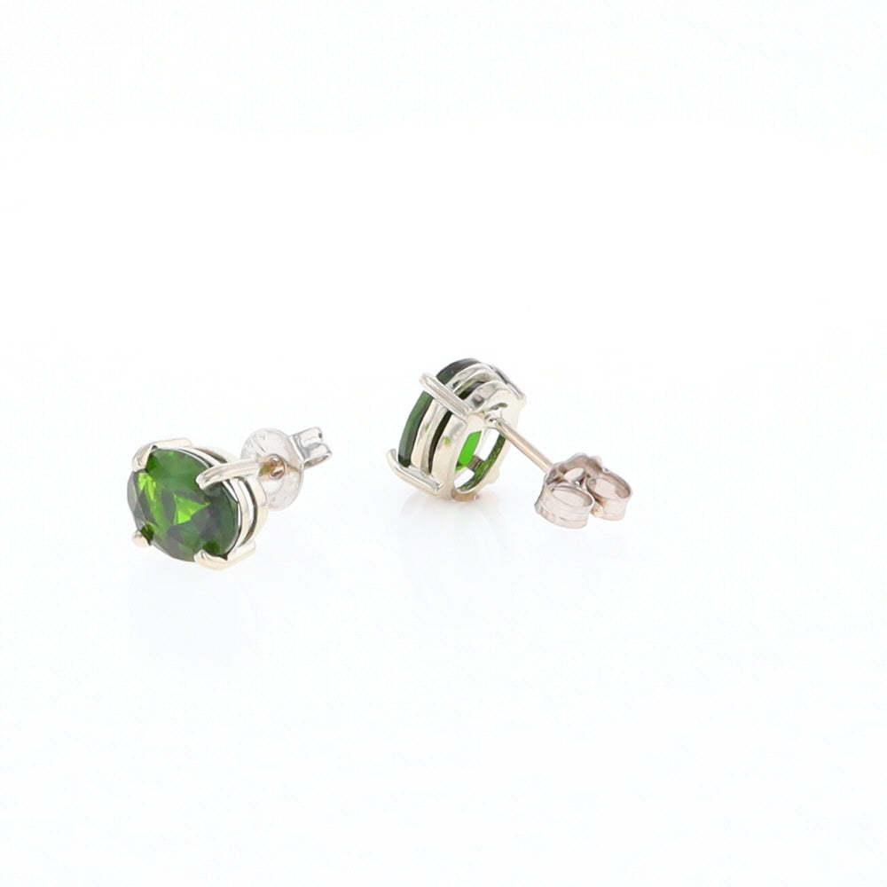 Chrome Diopside Solitaire Studs