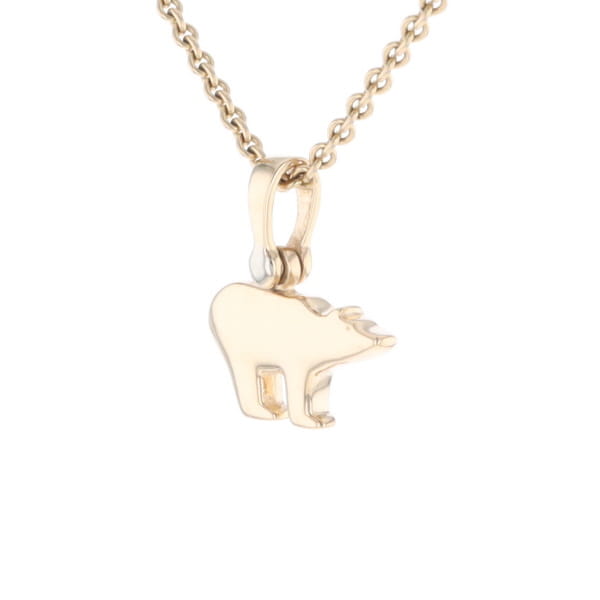 Gold Quartz Inlaid Polar Bear Pendant