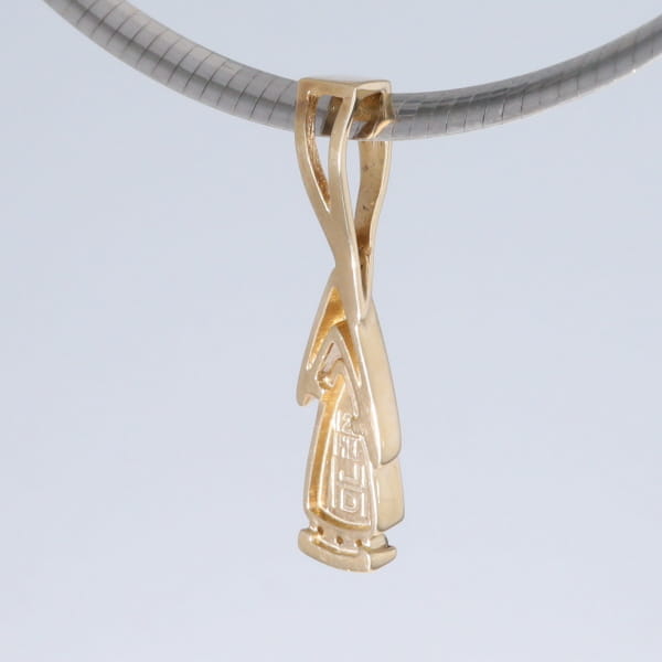 Opal Pendant Triangle Inlaid Design with .06ctw Round Diamonds