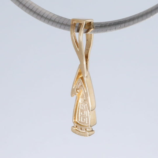 Opal Pendant Triangle Inlaid Design with .06ctw Round Diamonds