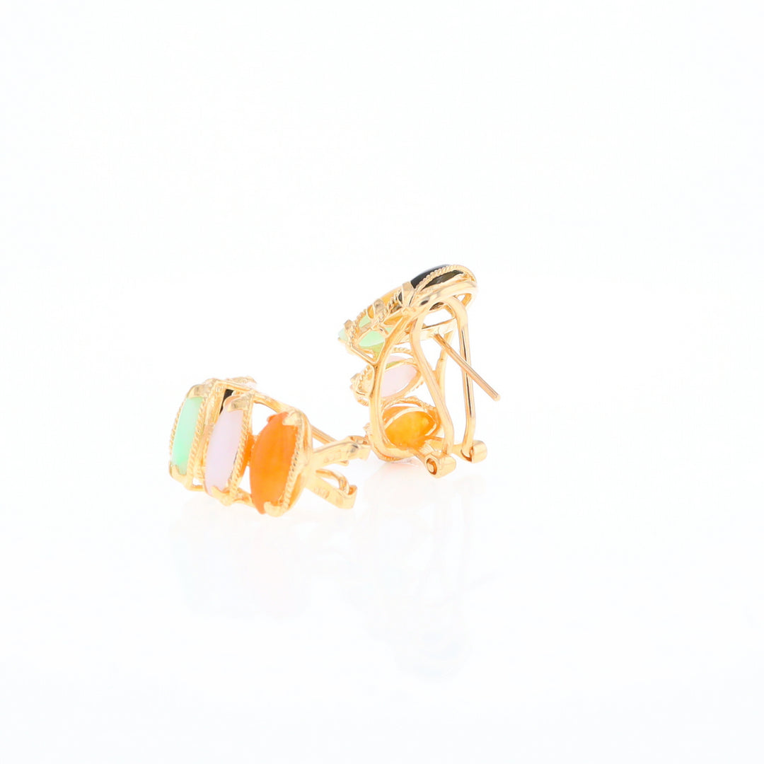 Multi-Color 5-Stone Earrings