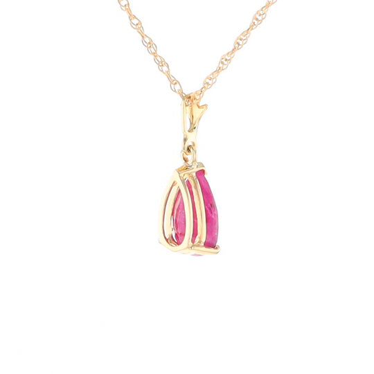 Pear Ruby Solitaire Necklace