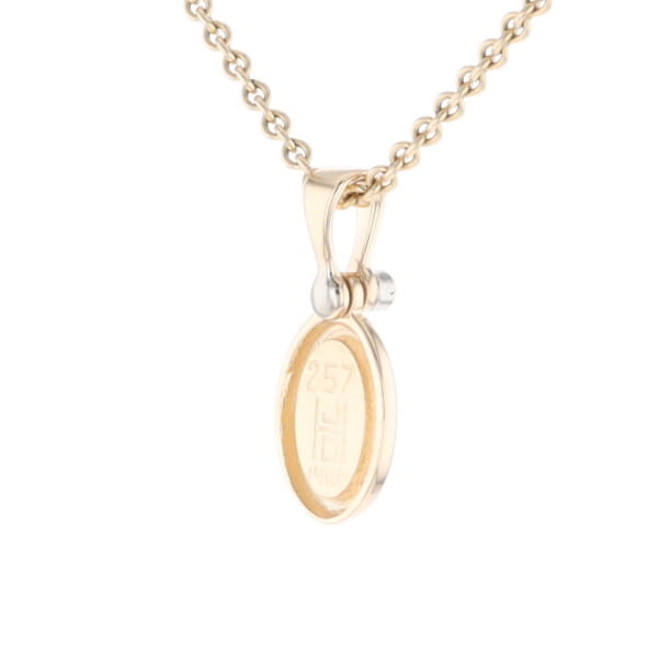 Natural pietersite oval inlaid .02ctw diamond pendant