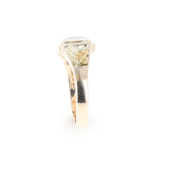 Meteorite & Gold Nugget Ring