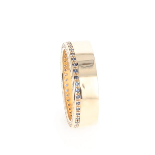 Men's Blue Sapphire Wedding Band Contemporary Design