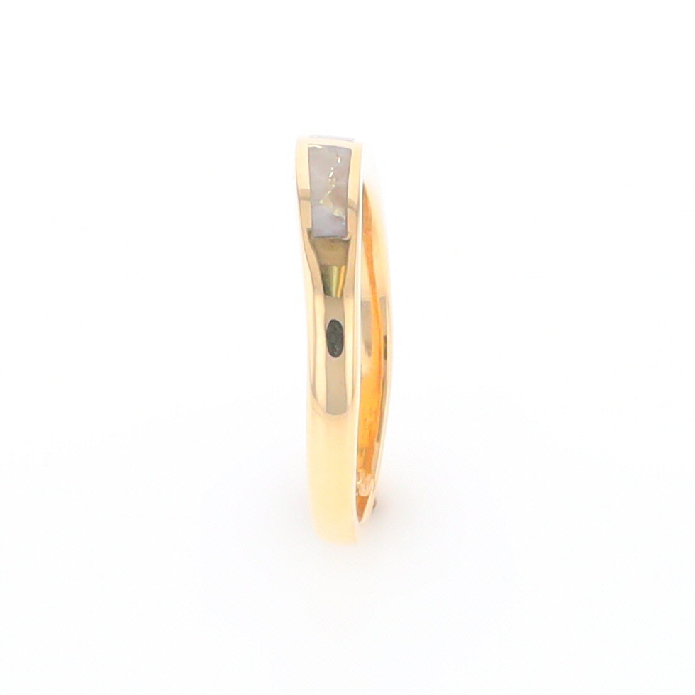 3 Section Gold Quartz Ring Lady’s Anniversary Band G2