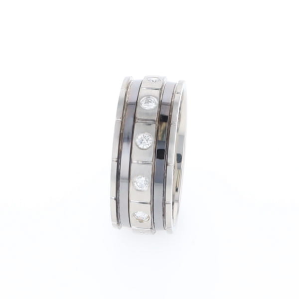 Contemporary Men's Comfort Fit Wedding Band With Diamonds
