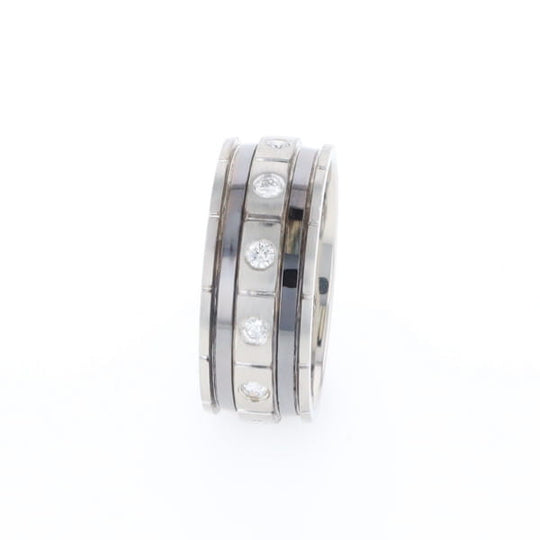 Contemporary Men's Comfort Fit Wedding Band With Diamonds