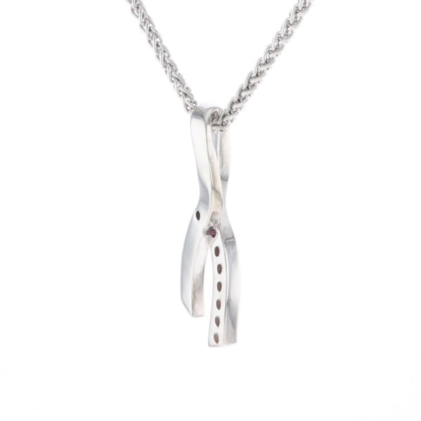 Pink Sapphire Breast Cancer Ribbon Pendant