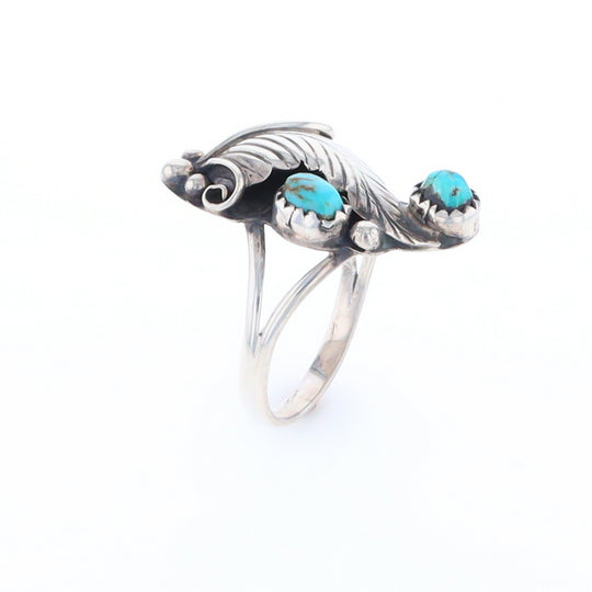 Native Turquoise Feather Ring