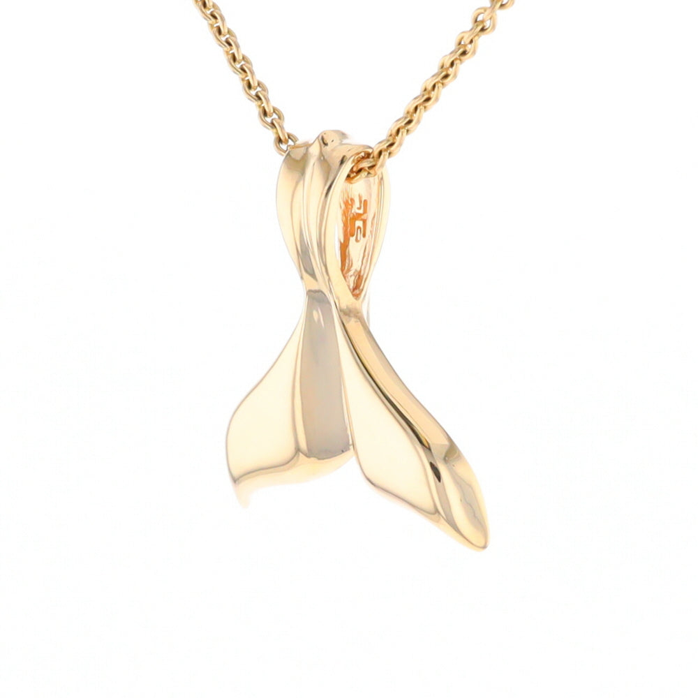 Whale Tail Natural Gold Quartz and Nuggets Inlaid Pendant