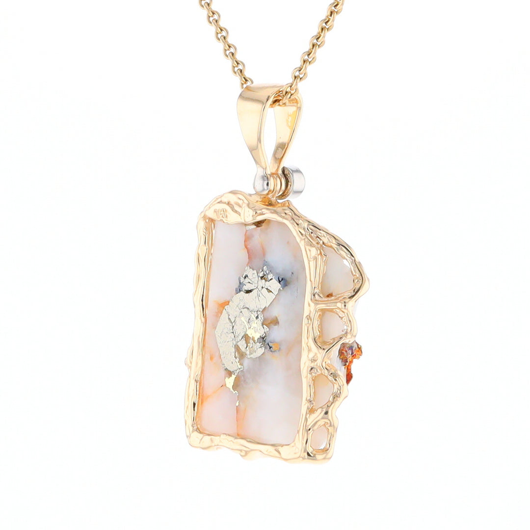 Gold Quartz Freeform Pendant (G3)