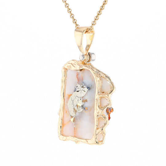 Gold Quartz Freeform Pendant (G3)