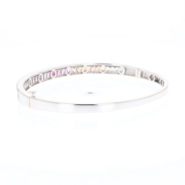 Multi-color Sapphire Cuff Bracelet with Diamond Accents