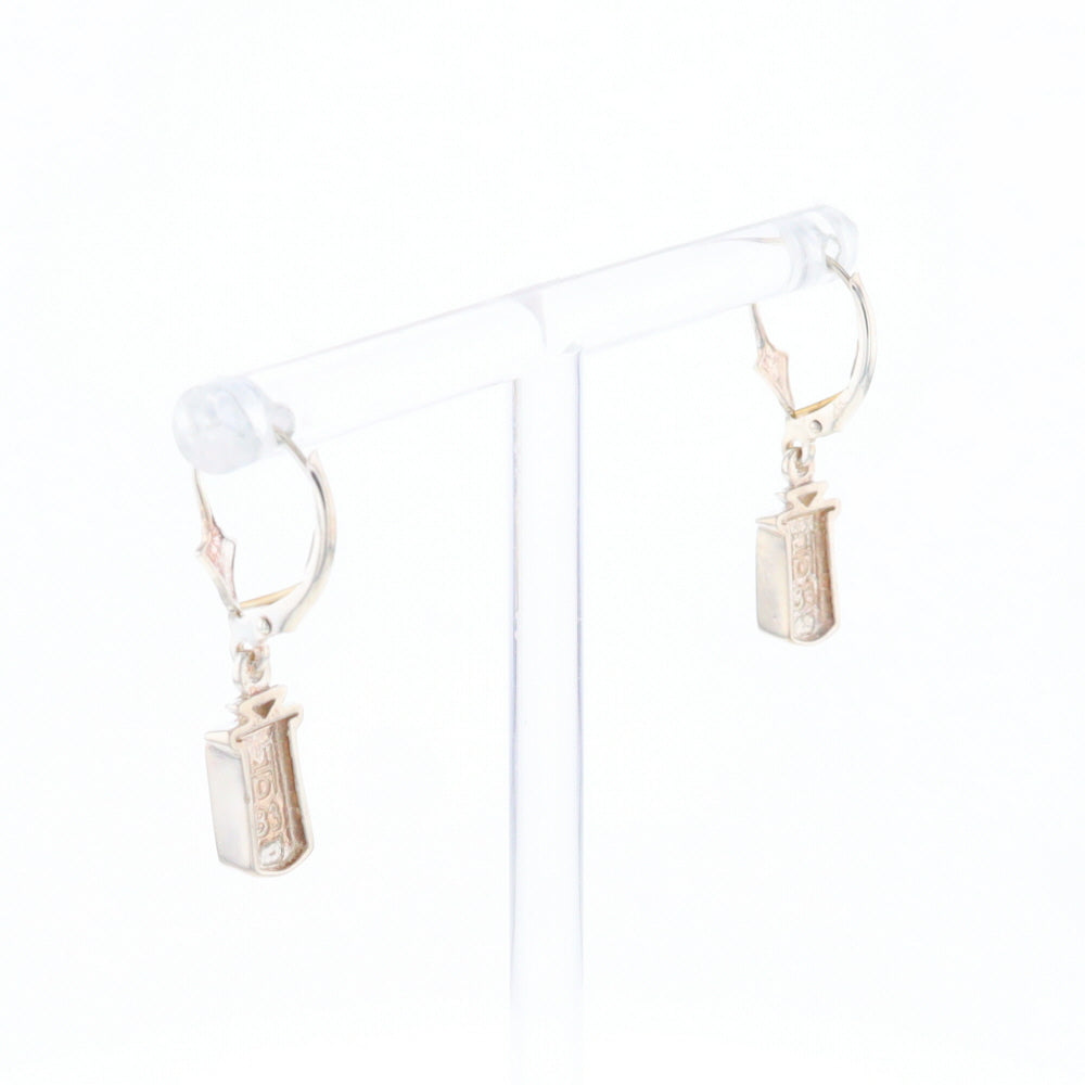 Sterling Silver Gold Quartz Inlaid Earrings - G3