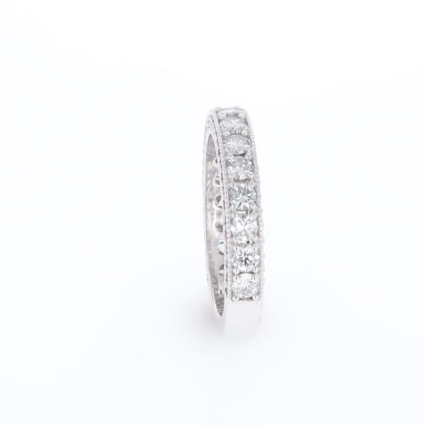Diamond and Pink Sapphire Wedding Band