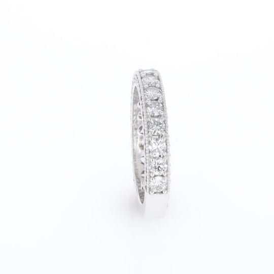 Diamond and Pink Sapphire Wedding Band