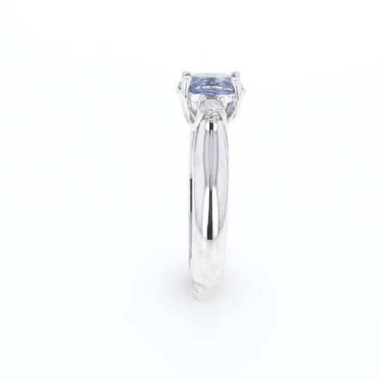 Ceylon Sapphire Three-Stone Trellis Ring