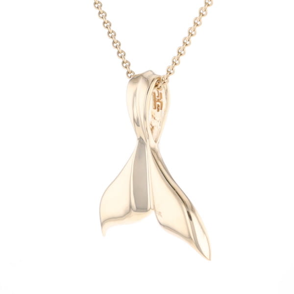Whale Tail Natural Gold Nuggets Inlaid Pendant XL