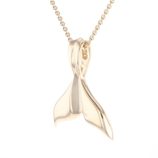 Whale Tail Natural Gold Nuggets Inlaid Pendant XL