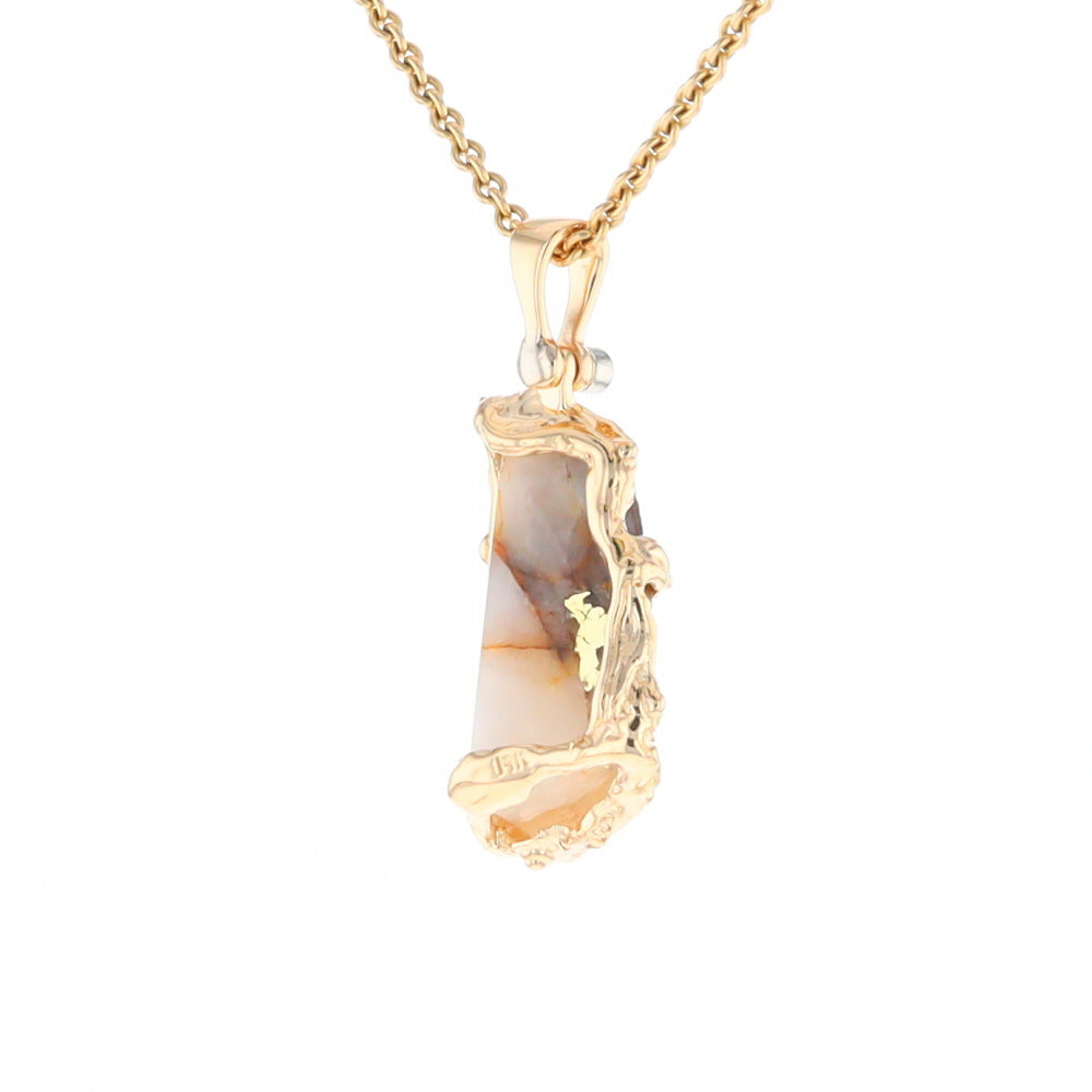 Gold Quartz Freeform Pendant - G3