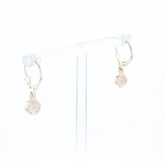 Gold Quartz Inlaid Round Bezel Earrings