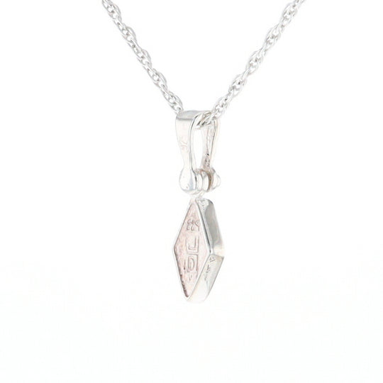 Sterling Silver Gold Quartz Inlaid Diamond Pendant - G3