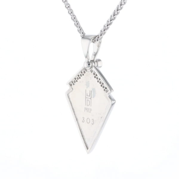 Sleeping Beauty Turquoise Kite Shaped Inlaid Pendant with 0.19ctw Diamonds