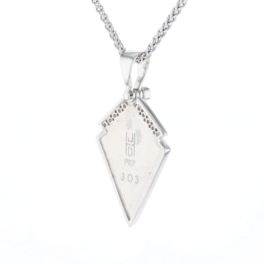 Sleeping Beauty Turquoise Kite Shaped Inlaid Pendant with 0.19ctw Diamonds