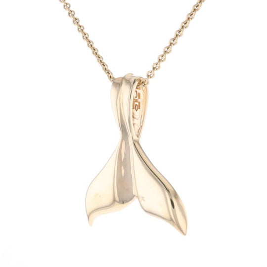 Whale Tail Necklaces Natural Gold Quartz and Nuggets Inlaid Pendant