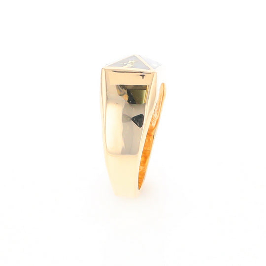 Four Section Gold Quartz Inlaid Men's Ring G2