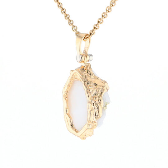 Rough Gold Quartz Freeform Pendant