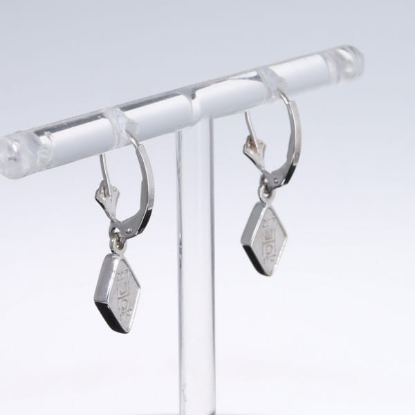 Opal Earrings Diamond Shape Inlaid Design Lever Backs