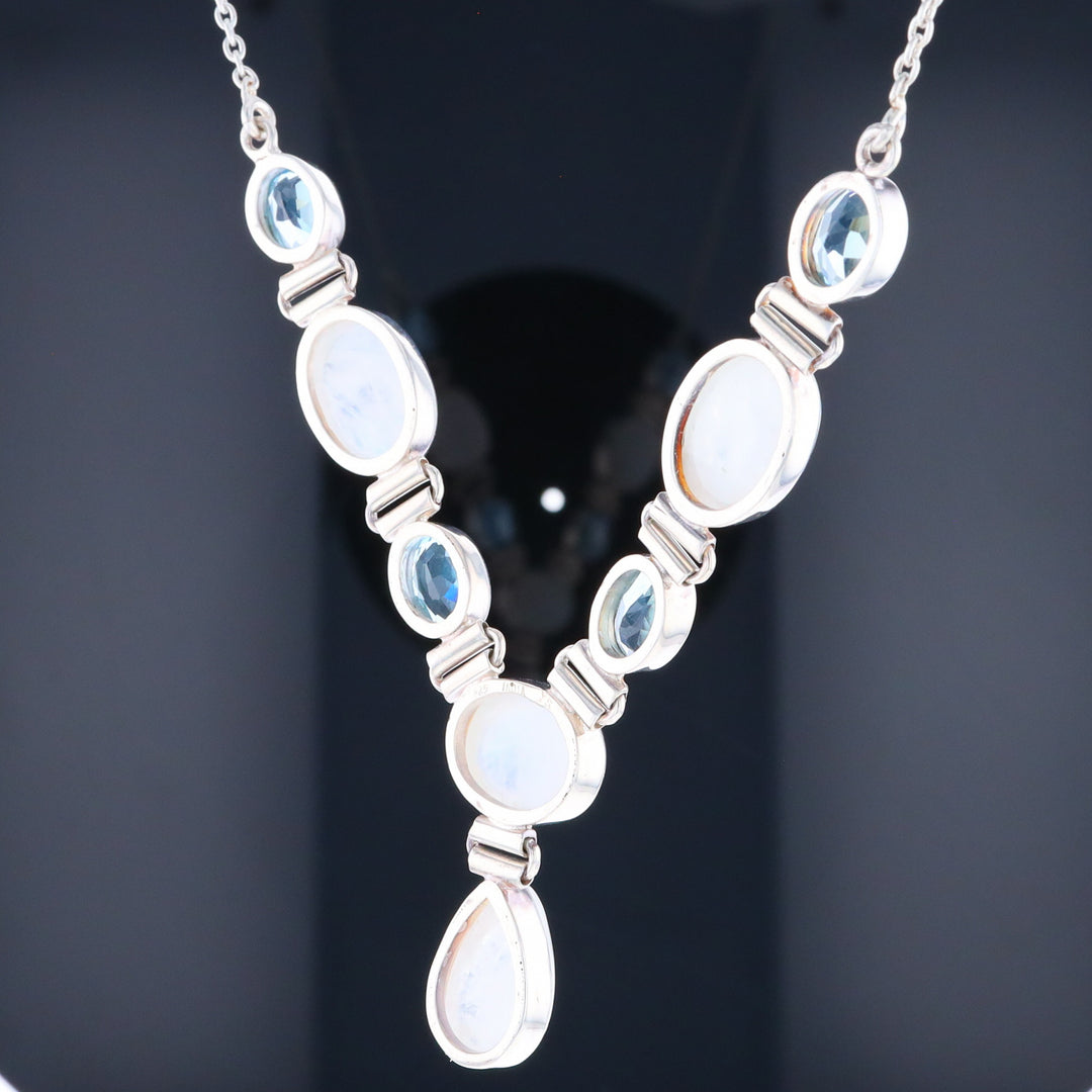 Moonstone & Blue Topaz Necklace